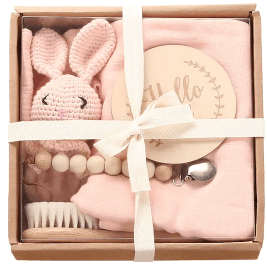 Newborn Welcome Baby Gift Box – 6-Piece Blush Pink Set