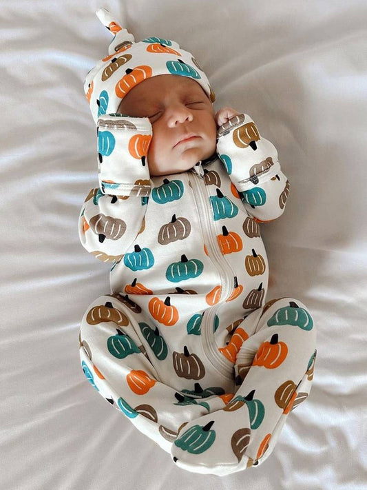 Pumpkin Patch Baby Footie | Organic Cotton Zip Sleeper