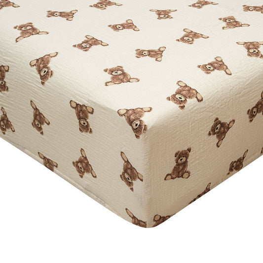 Teddy Bear Organic Crib Sheet