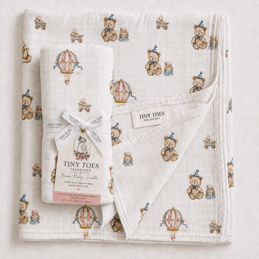 Dream Adventures Bamboo Muslin Swaddle | 47x47 Organic Baby Swaddle