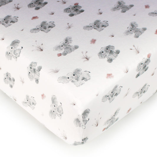 Baby Elephant Organic Cotton Crib Sheet