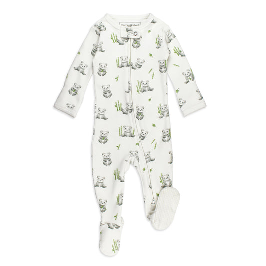 Organic Baby Panda Zip Footie
