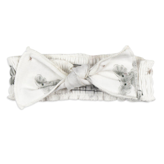 Baby Elephant Organic Cotton Bow Headband