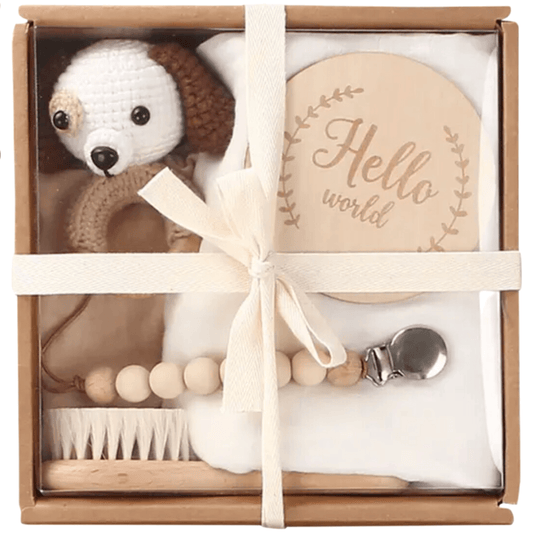 Premium Welcome Baby Gift Box - 6-Piece Newborn Essentials Set (White)