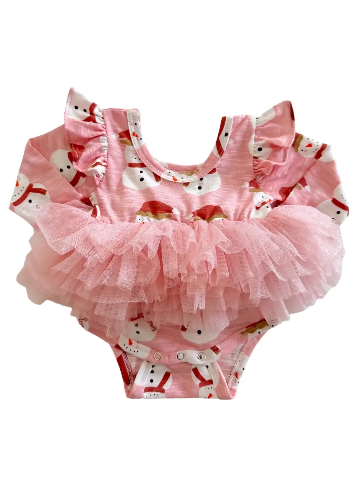 Snowman Pink Tutu Bodysuit
