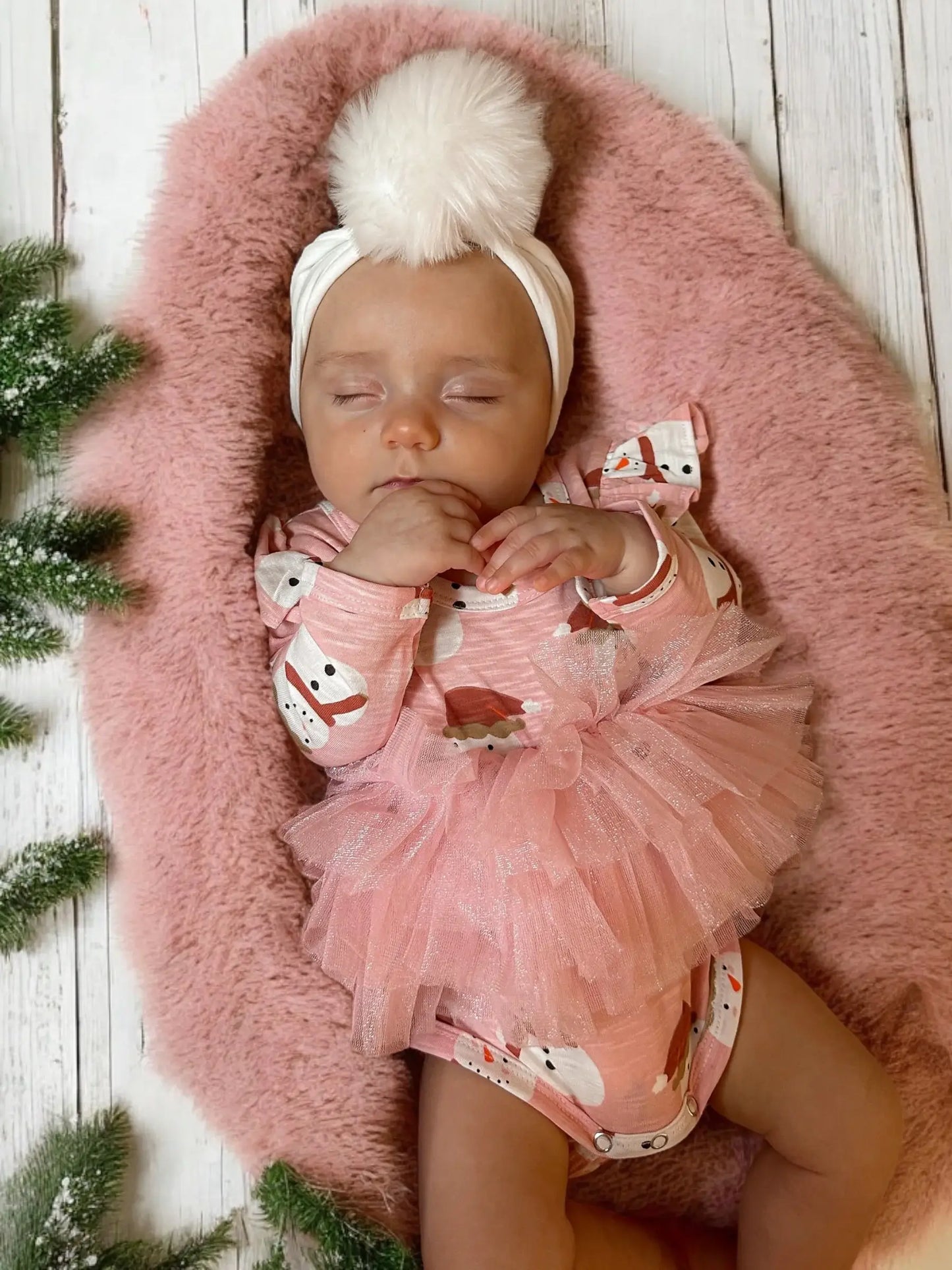 Snowman Pink Tutu Bodysuit