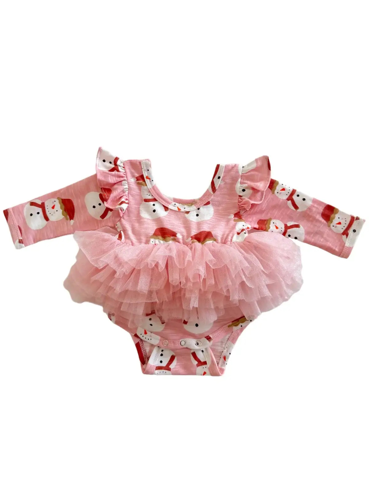 Snowman Pink Tutu Bodysuit