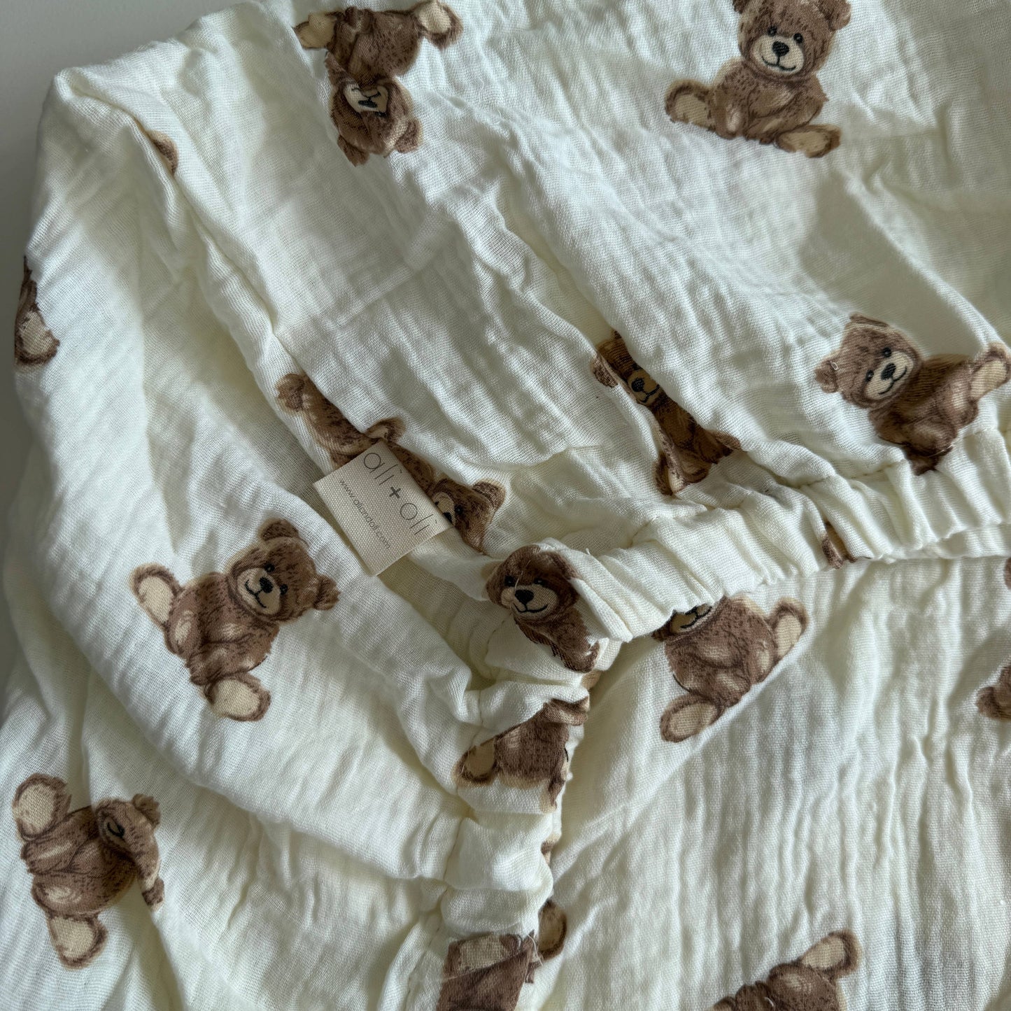 Teddy Bear Organic Crib Sheet