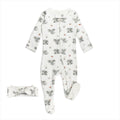 Baby Elephant Bundle - Organic Cotton Footie & Headband Set