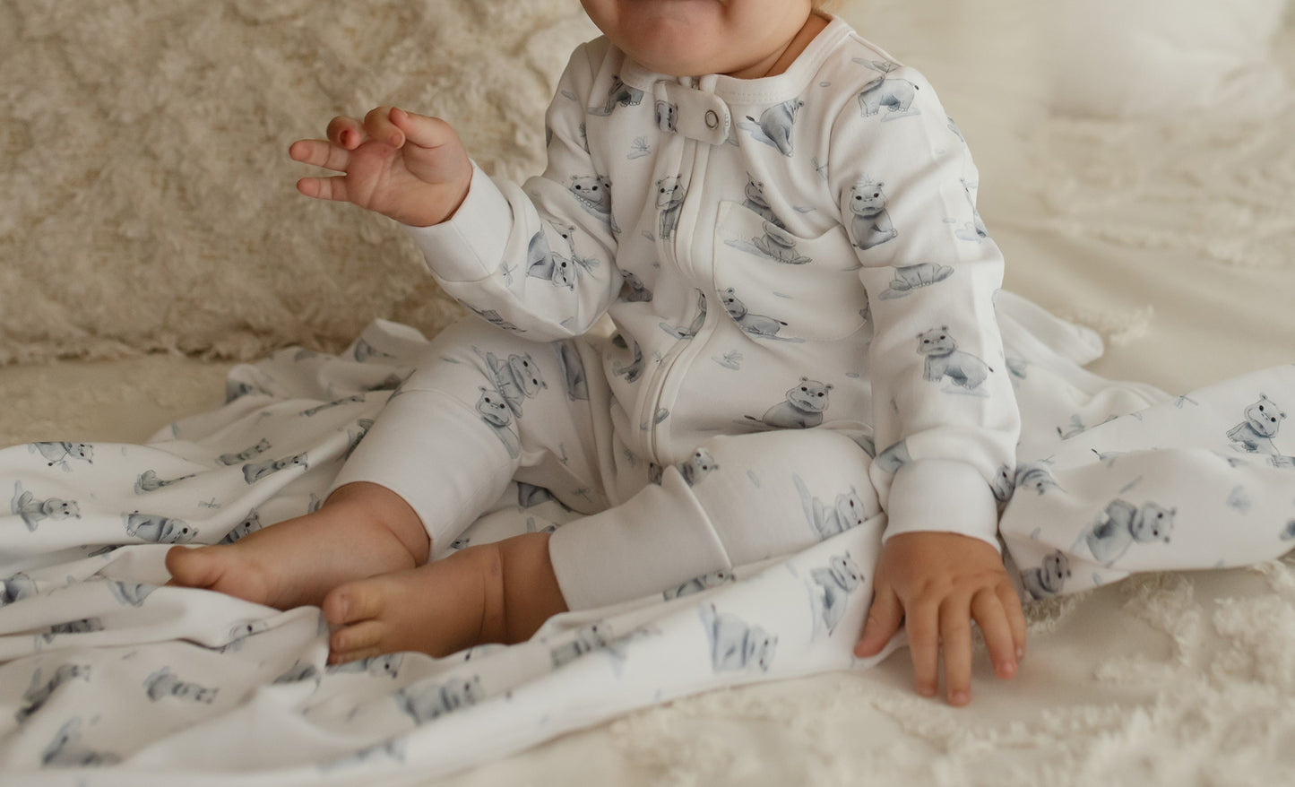 Baby Hippo Organic Blanket L'ovedbaby