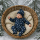 Snowy Night Thermal 2-Way Zipper Footie & Cap Set