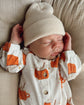 Organic Cotton Pumpkin Mug Baby Jumpsuit | Cozy Fall Baby Romper