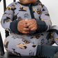 Little Builder Baby Romper - Organic Bamboo Sleepwear with Zipper | Construction Theme