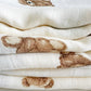 Bamboo Muslin Swaddle Blanket - Teddy Bear Print | 47x47 Organic Baby Swaddle