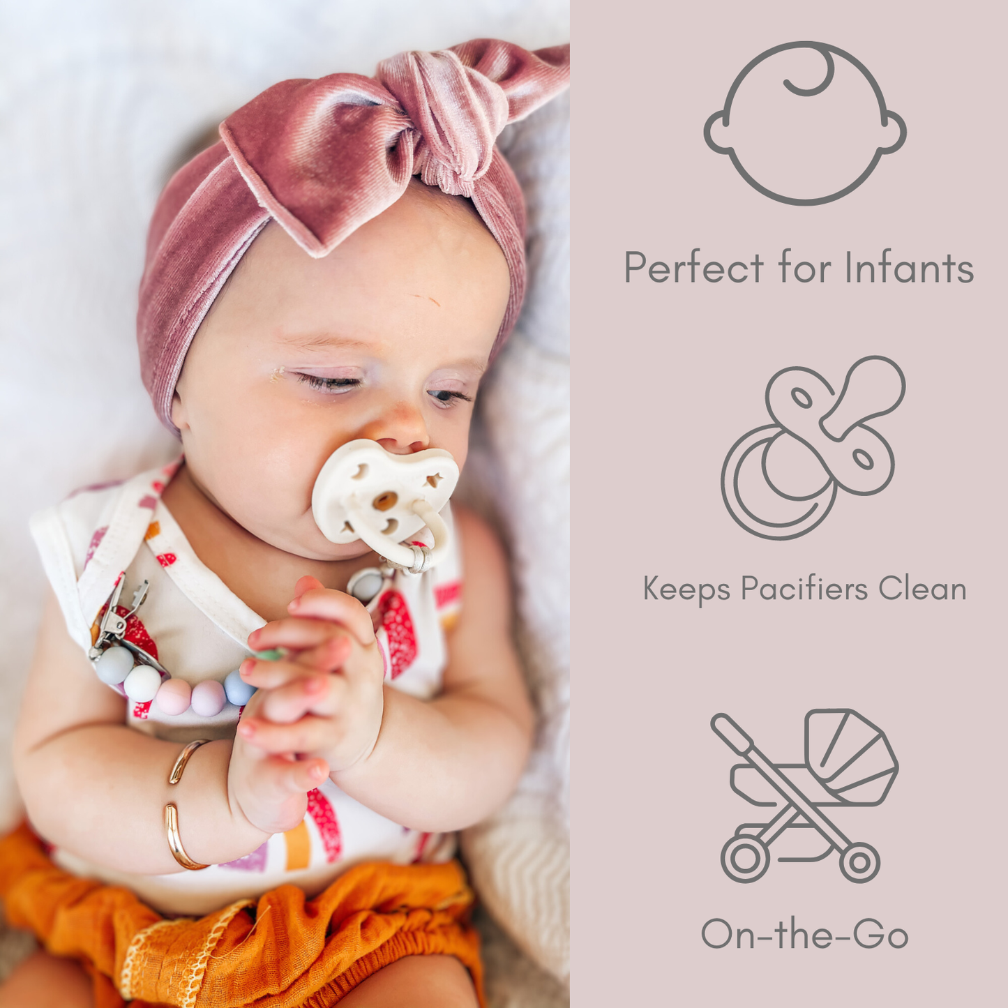 Silicone Pacifier Clip (Multi-Pastel)