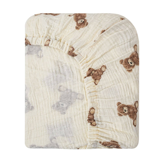 Teddy Bear Organic Crib Sheet