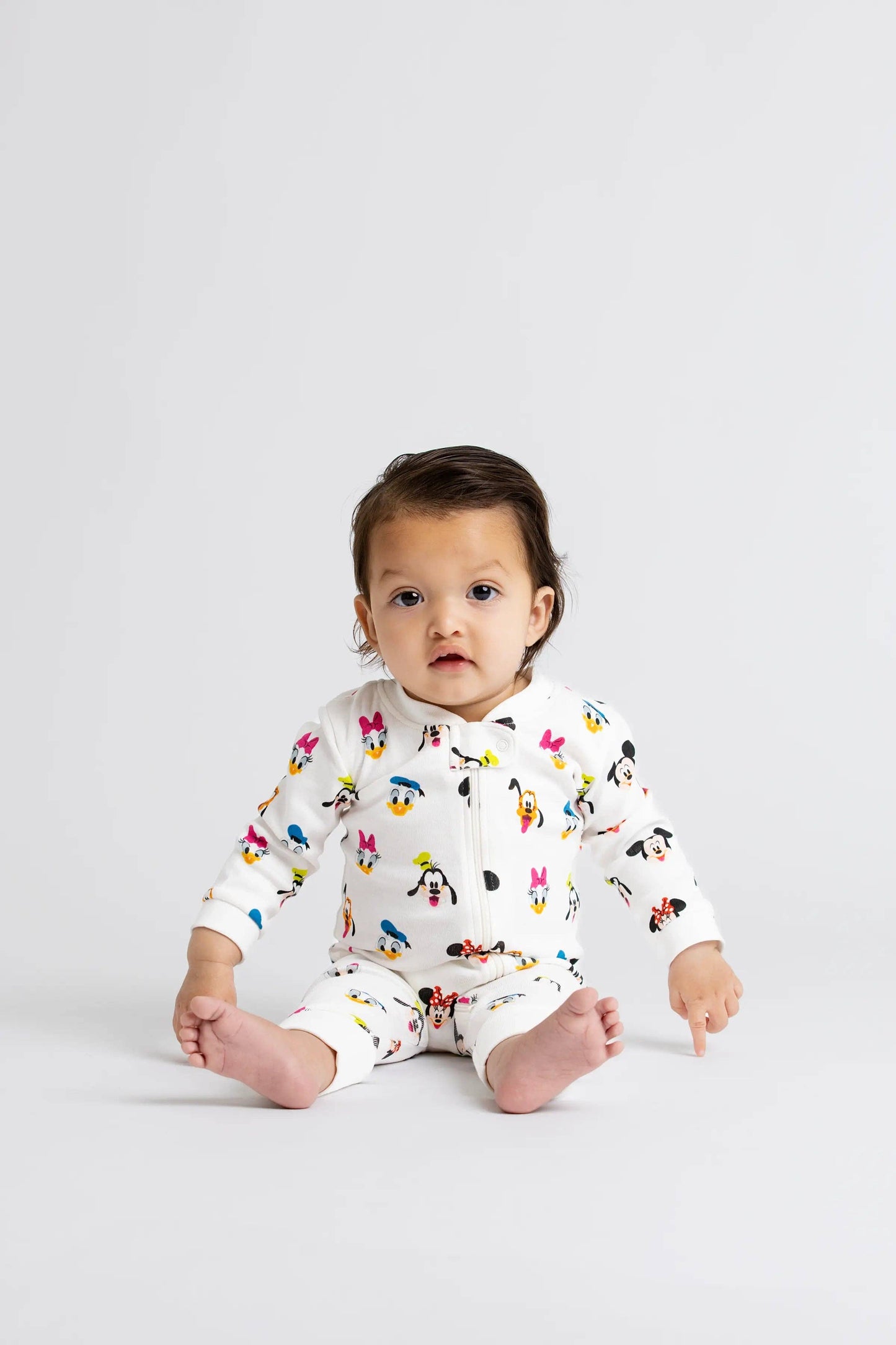 Organic Cotton One-Piece Baby Pajamas | Disney Mickey + Friends | Unisex Baby Sleepwear