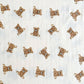 Bamboo Muslin Swaddle Blanket - Teddy Bear Print | 47x47 Organic Baby Swaddle