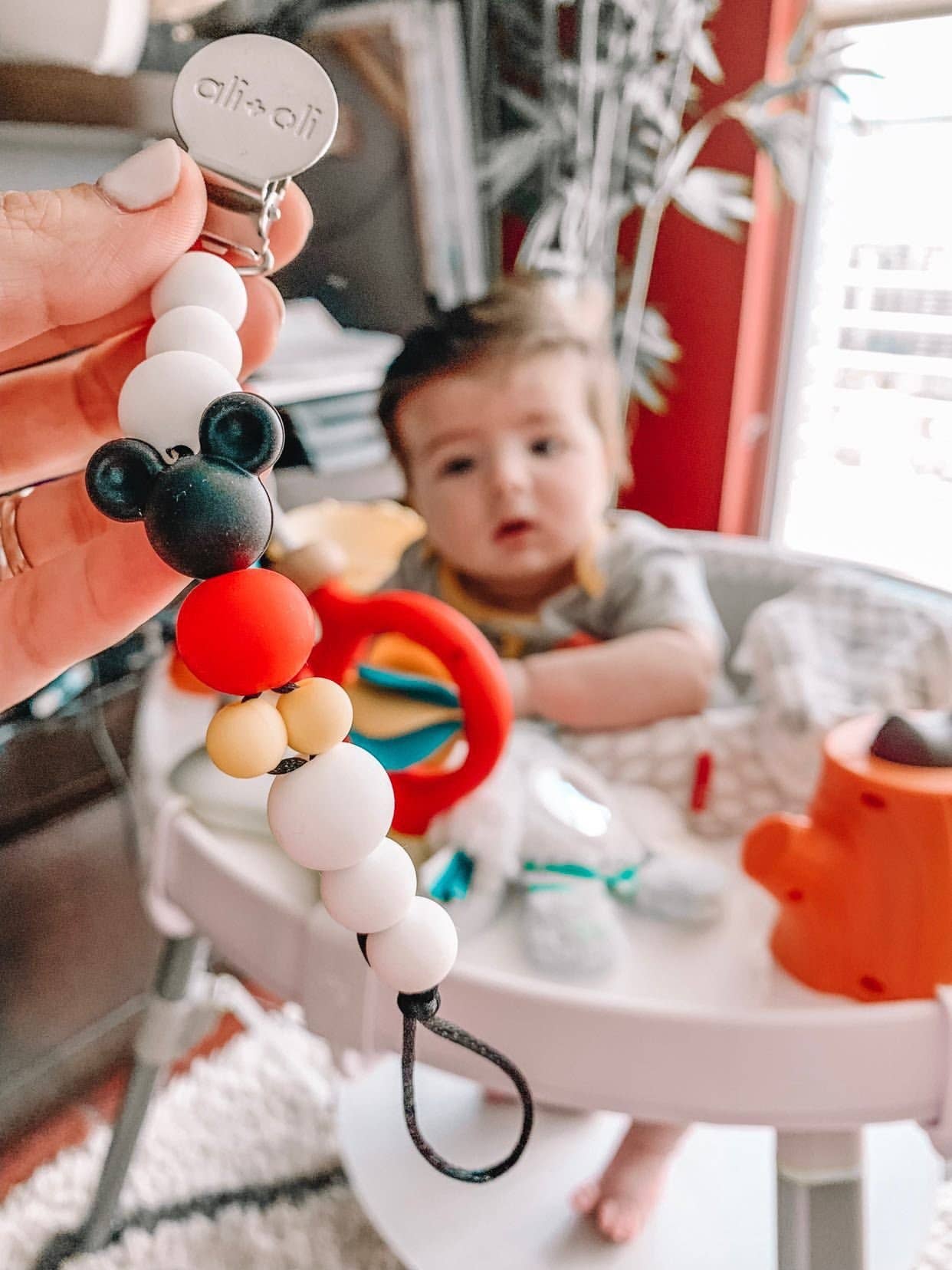 Silicone Pacifier Clip (Mouse)