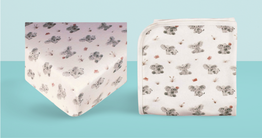 Baby Elephant Crib Sheet/Blanket Nursery Set