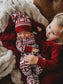 Santa's Sleigh Thermal 2-Way Zipper Footie & Cap Set