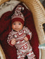 Santa's Sleigh Thermal 2-Way Zipper Footie & Cap Set