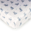 Cute Hippo organic cotton crib sheet detail
