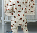 Organic Footless 2-Way Zipper Romper in Brown Bear