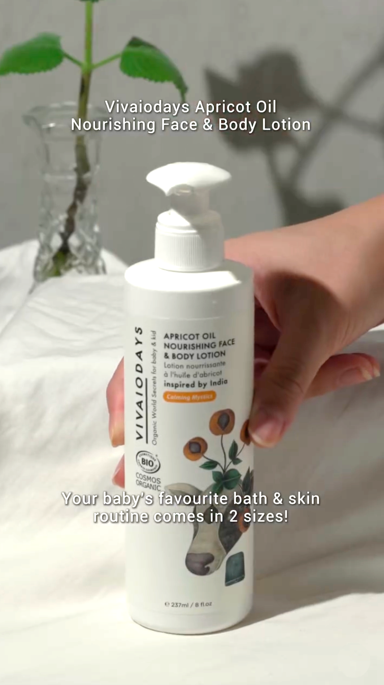 Organic Apricot Oil Face & Body Lotion - Natural Moisturizer for Dry Skin - 8oz Pump