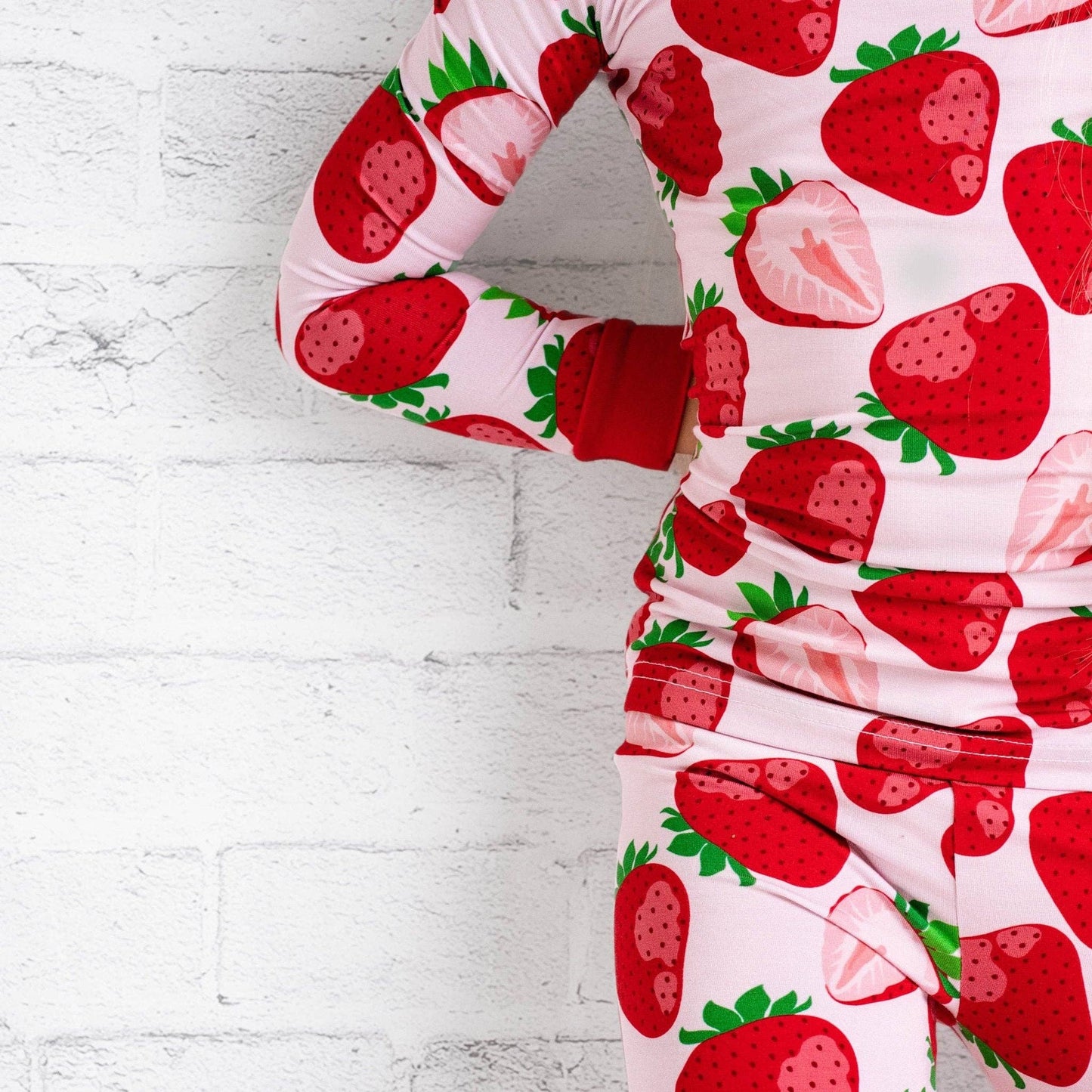 Berry Sweet Strawberry Bamboo Pajamas - Long Sleeve Kids PJs