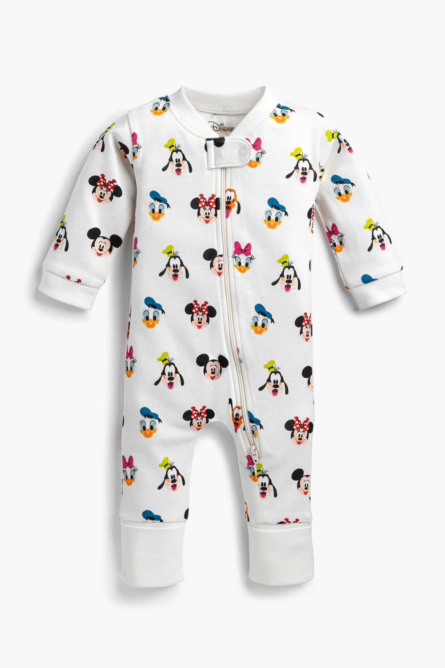 Organic Cotton One-Piece Baby Pajamas | Disney Mickey + Friends | Unisex Baby Sleepwear