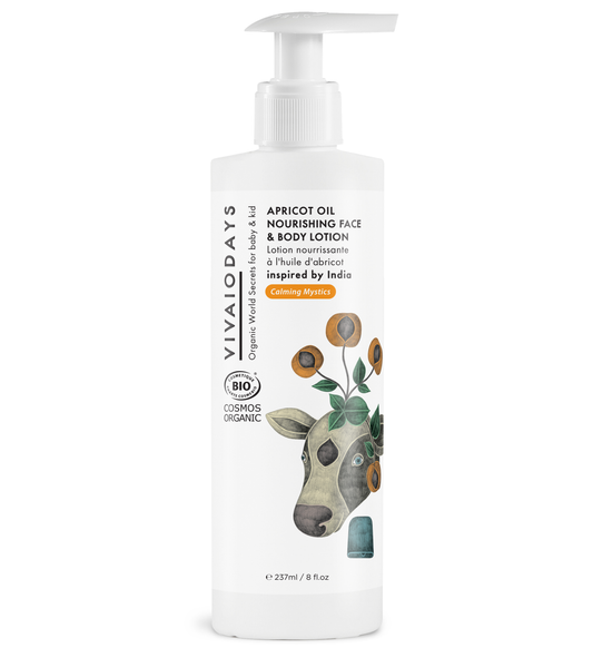 Organic Apricot Oil Face & Body Lotion - Natural Baby Moisturizer for Sensitive Skin
