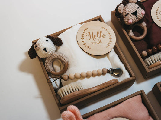 Premium Welcome Baby Gift Box - 6-Piece Newborn Essentials Set (White)