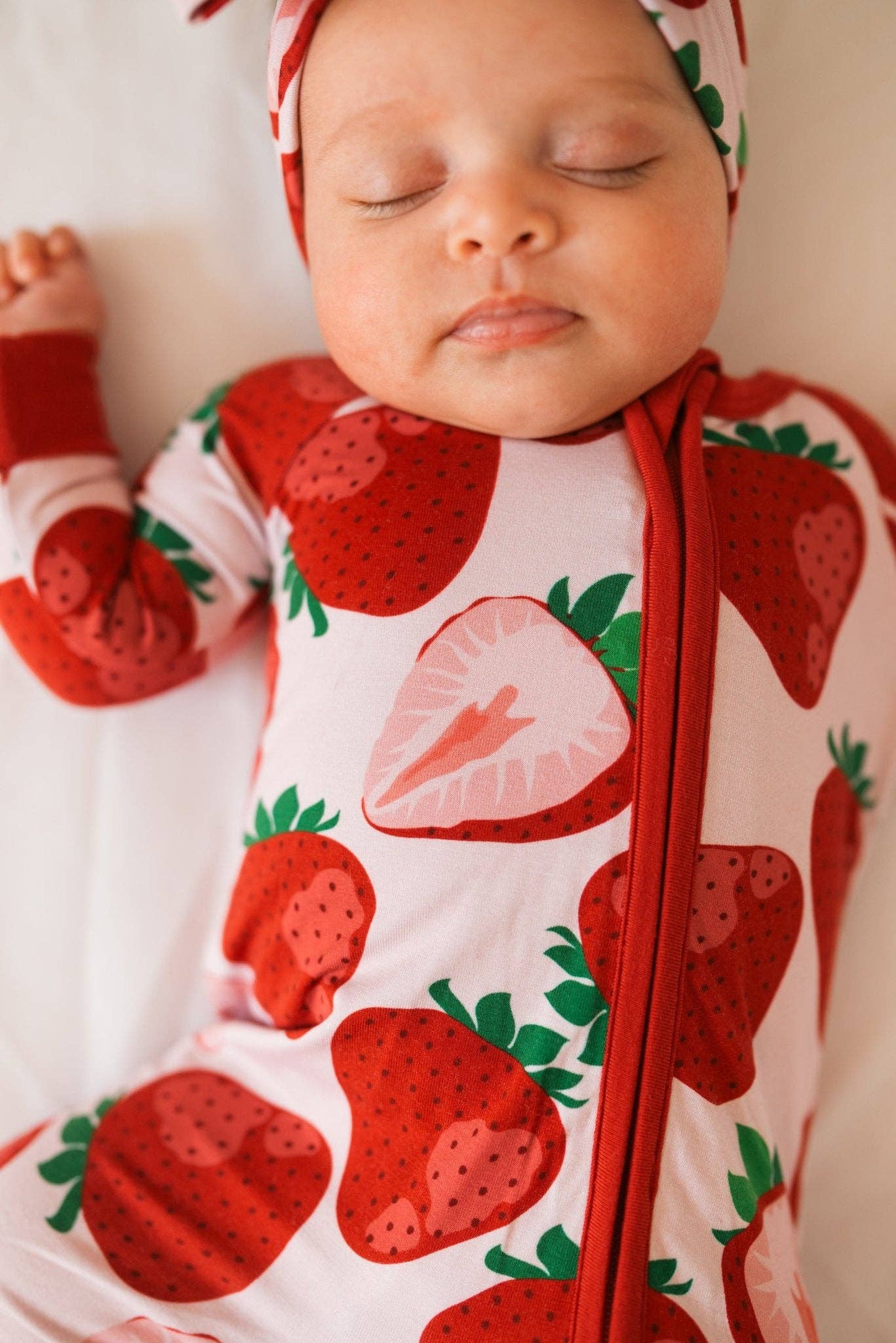Berry Sweet Strawberry Romper - Bamboo Baby Sleepwear