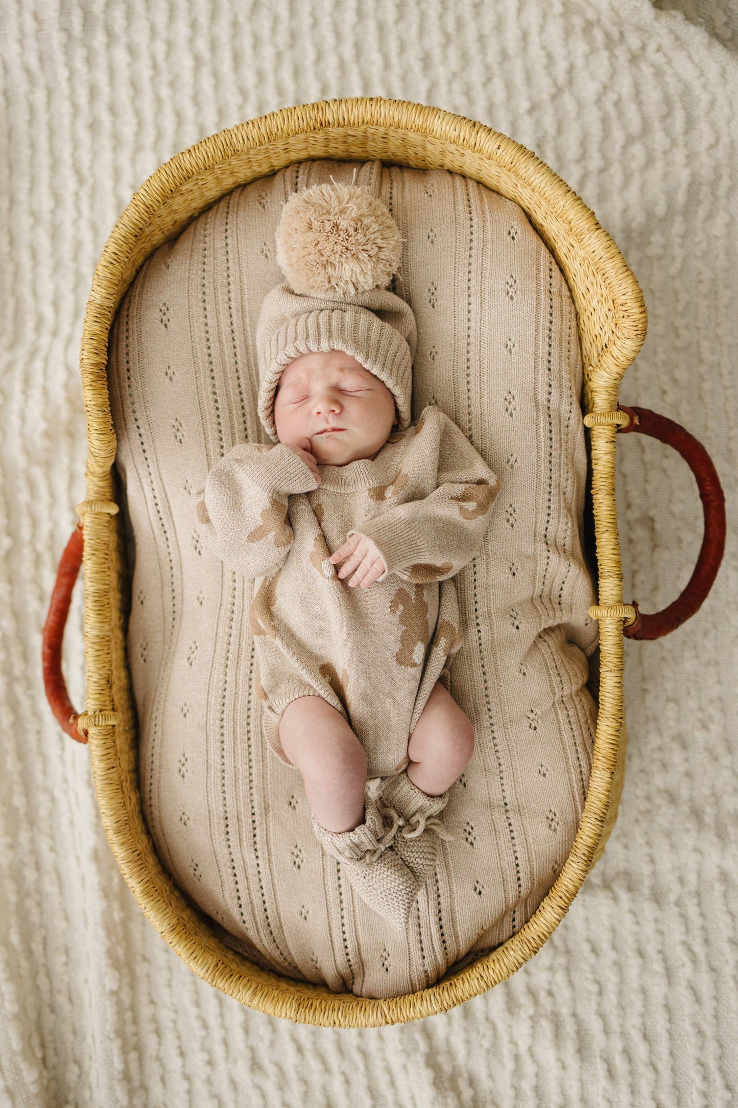 Spring Bunny Jacquard Romper - Organic Cotton