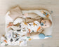 Organic Bamboo Muslin Swaddle Blanket - Dinosaur Print