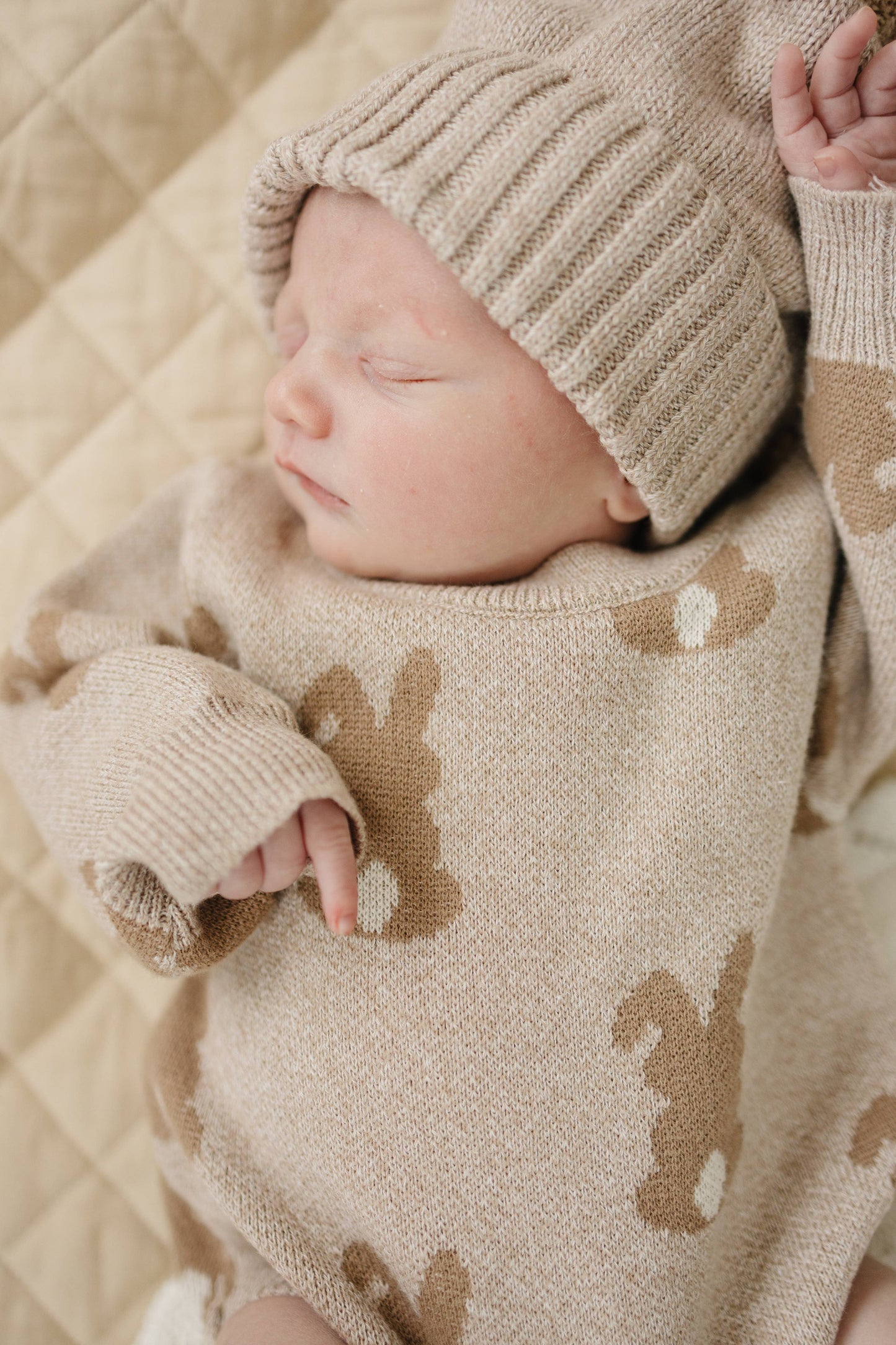 Spring Bunny Jacquard Romper - Organic Cotton