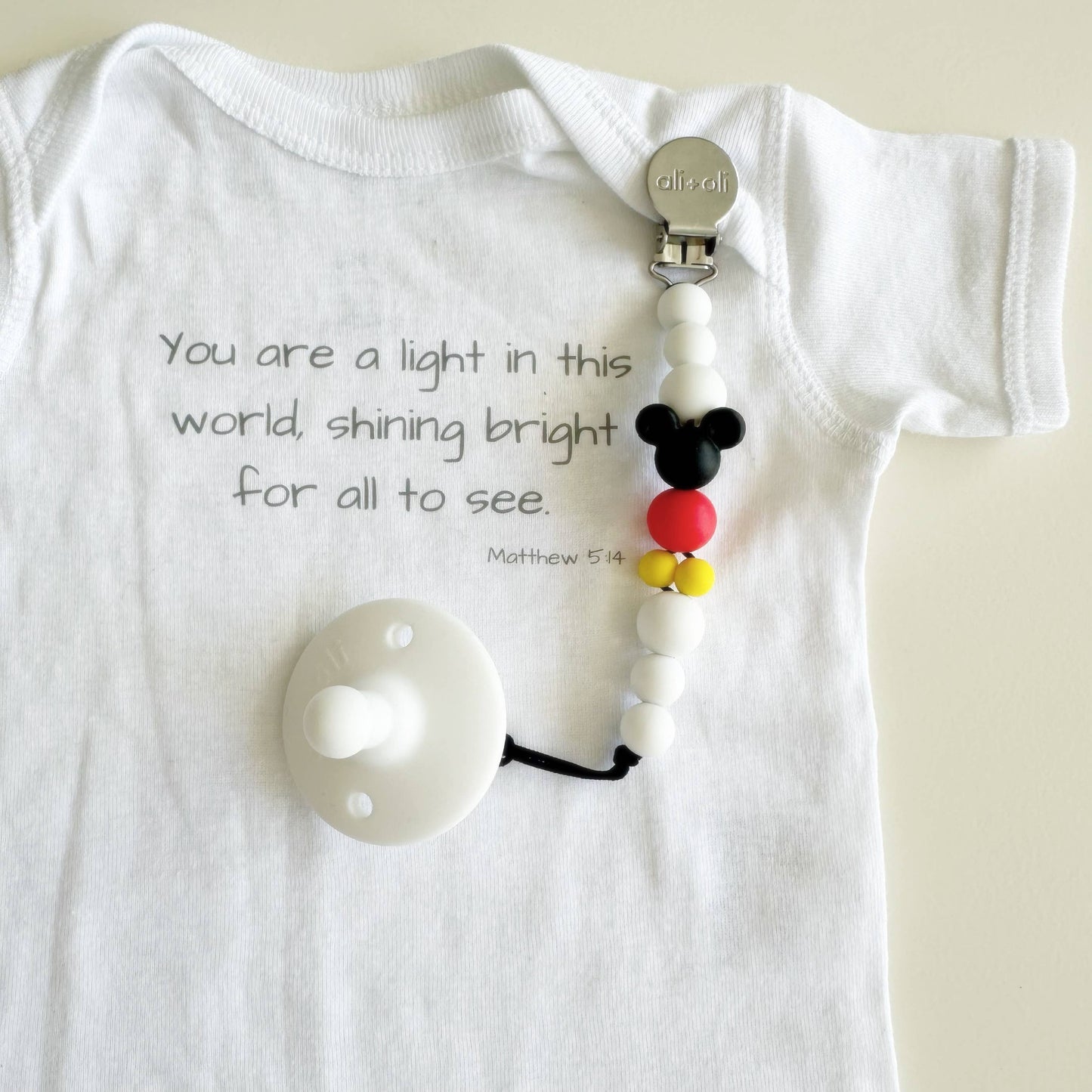 Silicone Pacifier Clip (Mouse)