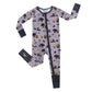 Little Builder Baby Romper - Organic Bamboo Sleepwear with Zipper | Construction Theme