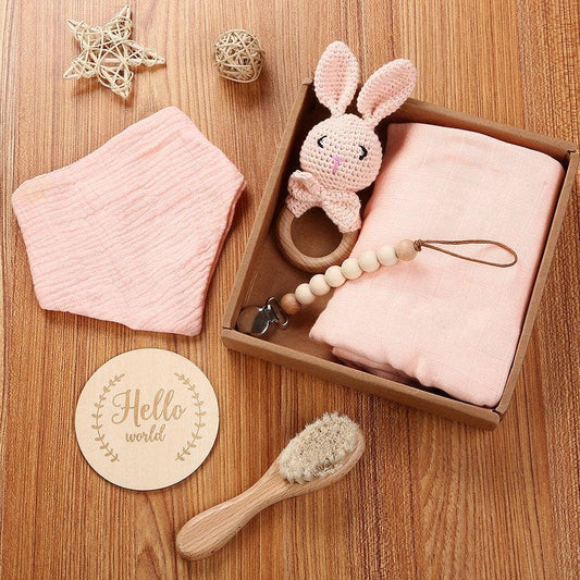 Newborn Welcome Baby Gift Box – 6-Piece Blush Pink Set