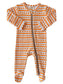 Pumpkin Stripe Zip Footie