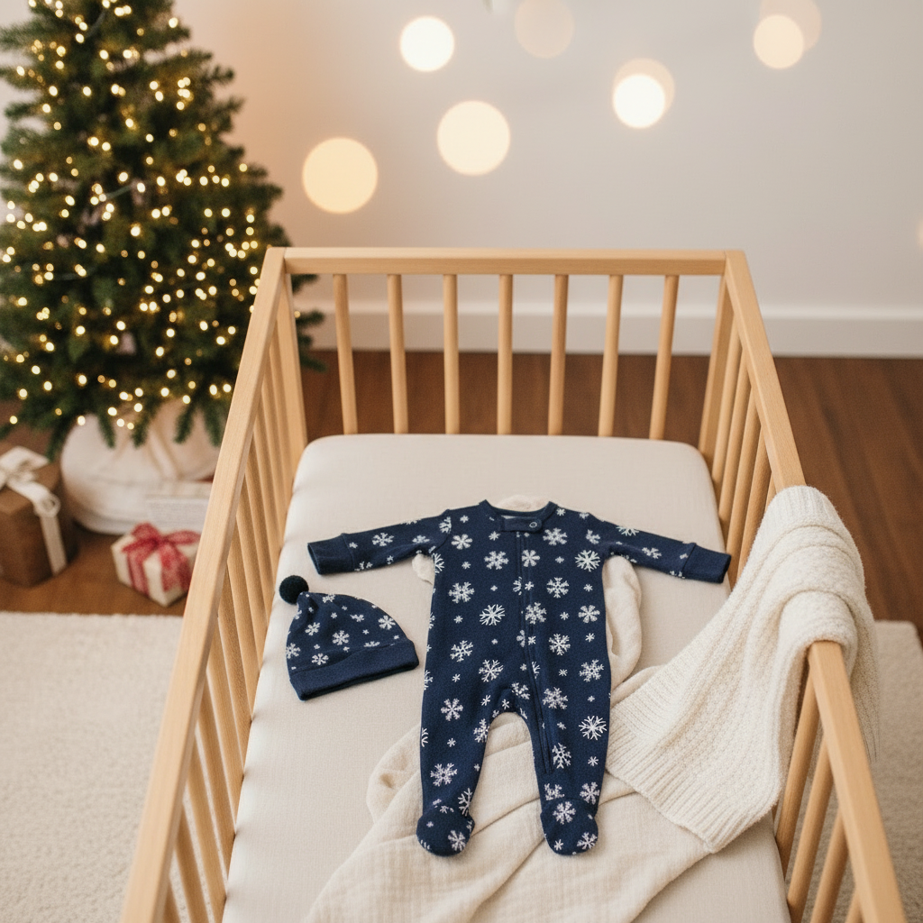 Snowy Night Thermal 2-Way Zipper Footie & Cap Set