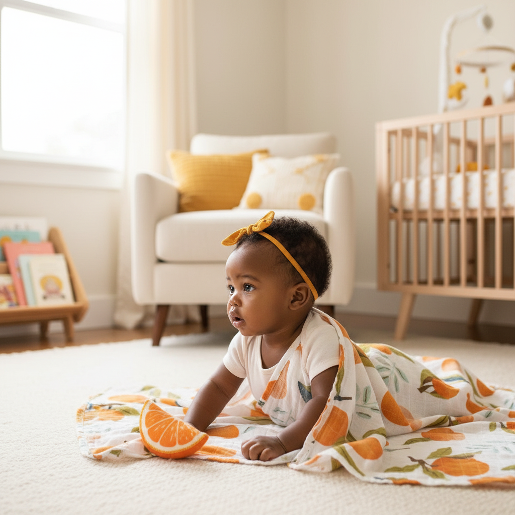 Tangerine Swaddle Baby Girl